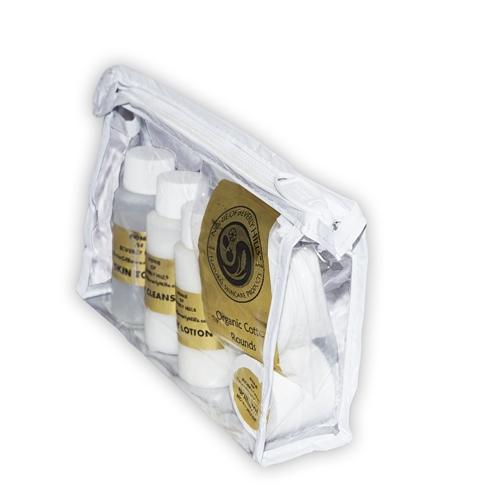 Nonie of Beverly Hills travel kit in a white bag