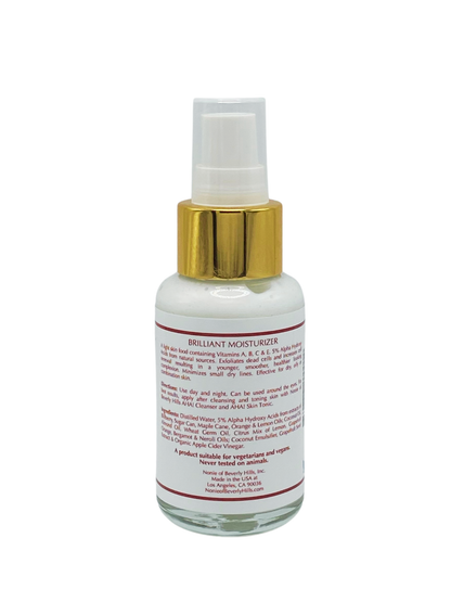 nonie aha brilliant moisturizer back label