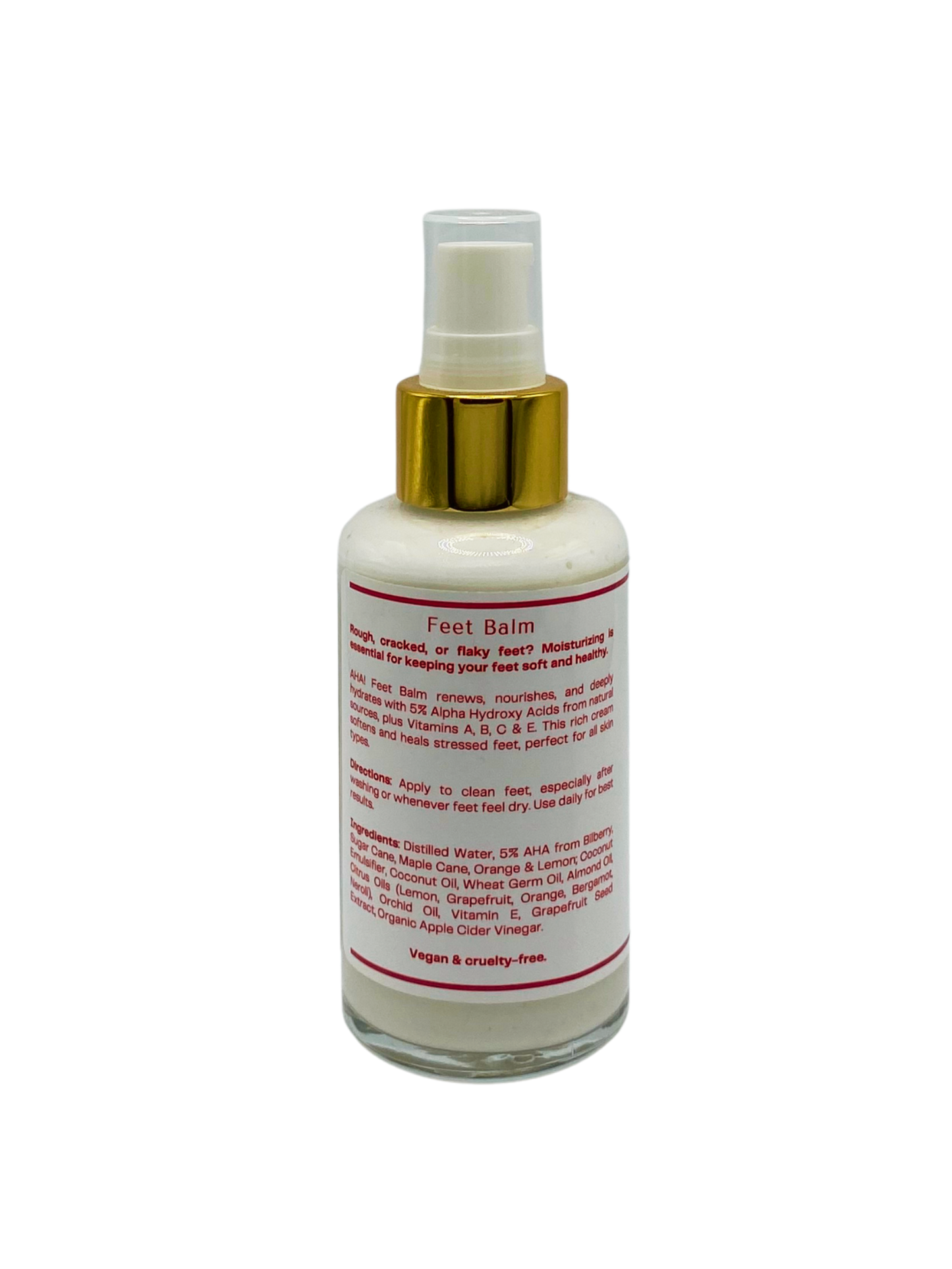 Nonie aha feet balm back label ingredients