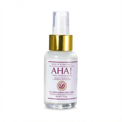 Nonie of Beverly Hills AHA 10% AHA moisturizer in small glass bottle