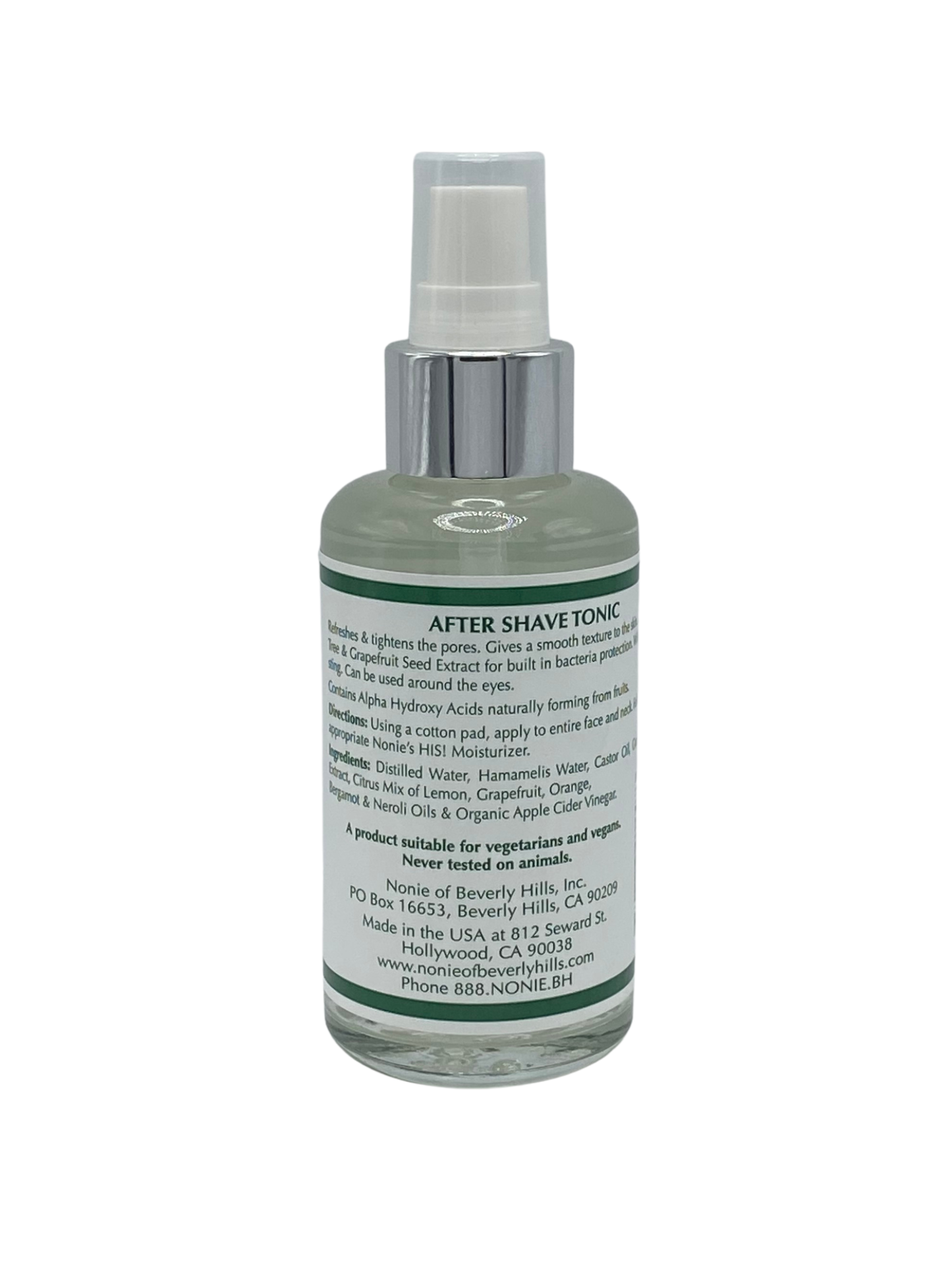 Nonie shave tonic back label ingredients