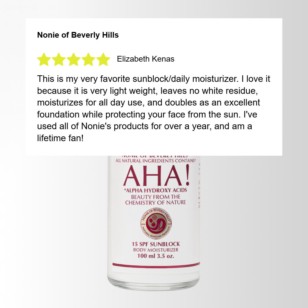 AHA! 15 SPF Sunblock Moisturizer 3.5 oz