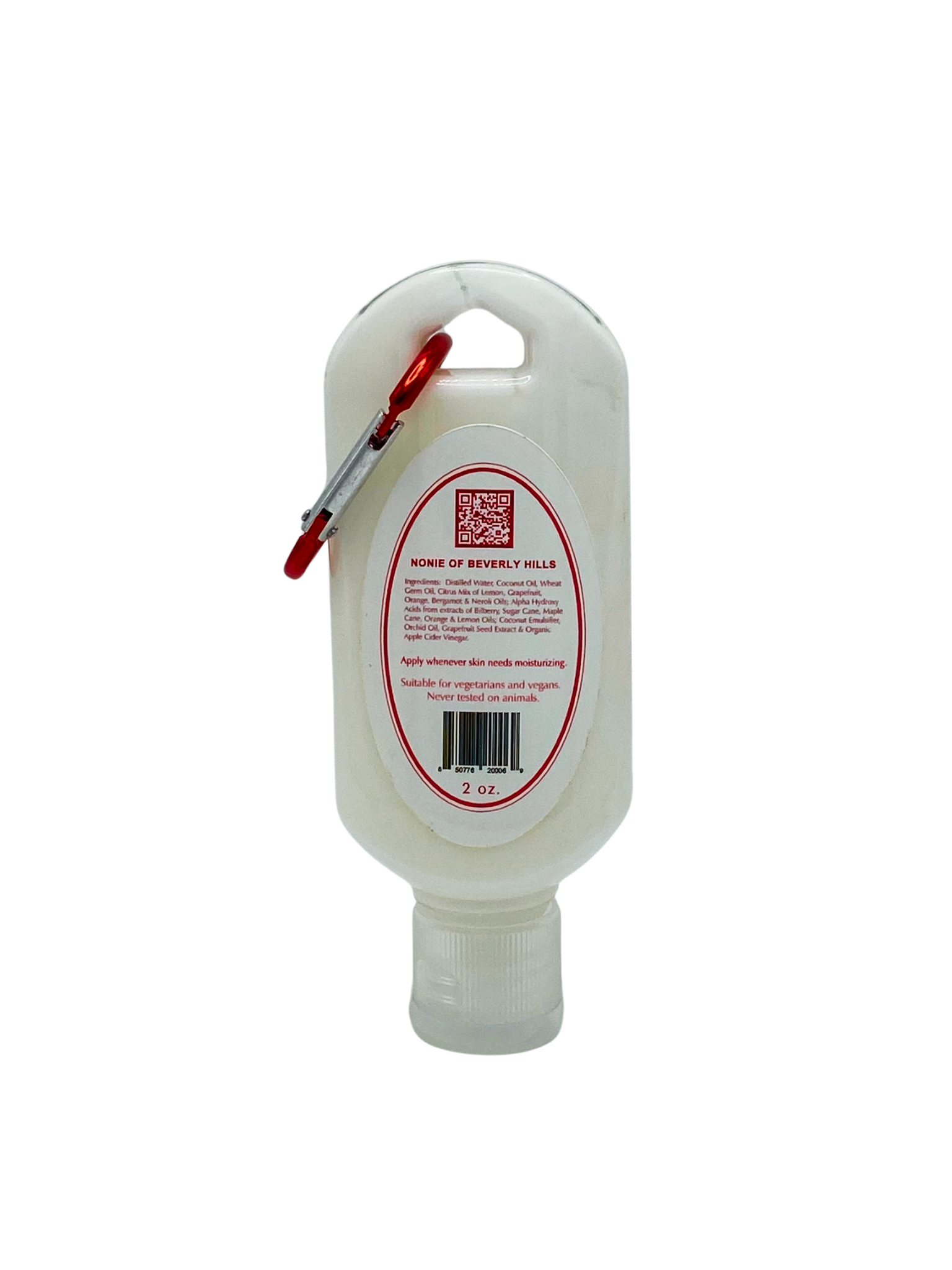 Nonie aha hand lotion travel size back label ingredients